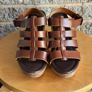 Madewell Leather Clog platform sandal size 8